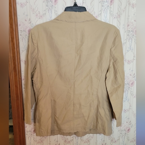 Harold's Size 12 Khaki Unlined Jacket Scalloped Edges - Picture 5 of 6